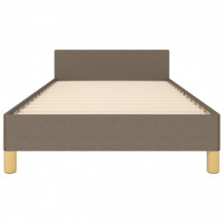 Bettgestell mit Kopfteil Taupe 100x200 cm Stoff