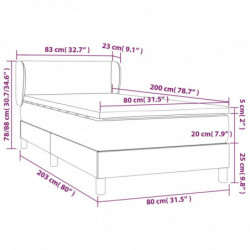 Boxspringbett mit Matratze Hellgrau 80x200 cm Stoff