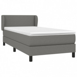 Boxspringbett mit Matratze Dunkelgrau 80x200 cm Stoff