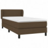 Boxspringbett mit Matratze Dunkelbraun 90x200 cm Stoff