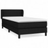 Boxspringbett mit Matratze Schwarz 100x200 cm Stoff