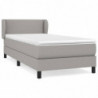 Boxspringbett mit Matratze Hellgrau 100x200 cm Stoff