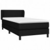 Boxspringbett mit Matratze Schwarz 100x200 cm Stoff