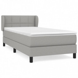 Boxspringbett mit Matratze Hellgrau 90x200 cm Stoff