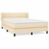 Boxspringbett mit Matratze Creme 140x190 cm Stoff