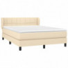 Boxspringbett mit Matratze Creme 140x190 cm Stoff