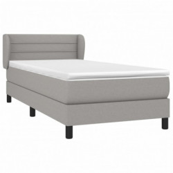 Boxspringbett mit Matratze Hellgrau 100x200 cm Stoff