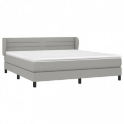 Boxspringbett mit Matratze Hellgrau 160x200 cm Stoff