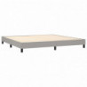 Boxspringbett mit Matratze Hellgrau 200x200 cm Stoff