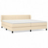 Boxspringbett mit Matratze Creme 200x200 cm Stoff