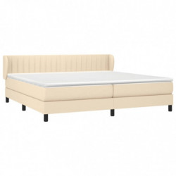 Boxspringbett mit Matratze Creme 200x200 cm Stoff