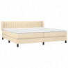 Boxspringbett mit Matratze Creme 200x200 cm Stoff