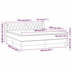 Boxspringbett mit Matratze Hellgrau 160x200 cm Stoff