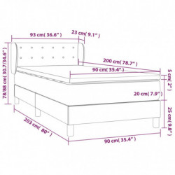 Boxspringbett mit Matratze Creme 90x200 cm Stoff