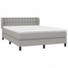 Boxspringbett mit Matratze Hellgrau 140x200 cm Stoff