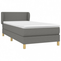 Boxspringbett mit Matratze Dunkelgrau 90x200 cm Stoff