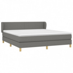 Boxspringbett mit Matratze Dunkelgrau 180x200 cm Stoff