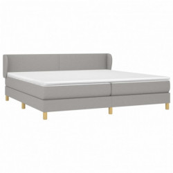 Boxspringbett mit Matratze Hellgrau 200x200 cm Stoff