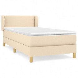 Boxspringbett mit Matratze Creme 100x200 cm Stoff