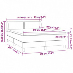 Boxspringbett mit Matratze Dunkelgrau 140x200 cm Stoff