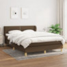 Boxspringbett mit Matratze Dunkelbraun 140x200 cm Stoff