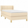 Boxspringbett mit Matratze Creme 90x200 cm Stoff