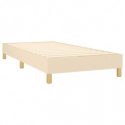 Boxspringbett mit Matratze Creme 90x200 cm Stoff