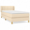 Boxspringbett mit Matratze Creme 100x200 cm Stoff