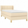 Boxspringbett mit Matratze Creme 100x200 cm Stoff