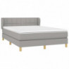 Boxspringbett mit Matratze Hellgrau 140x190 cm Stoff