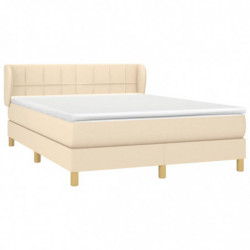 Boxspringbett mit Matratze Creme 140x200 cm Stoff