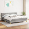 Boxspringbett mit Matratze Hellgrau 180x200 cm Stoff