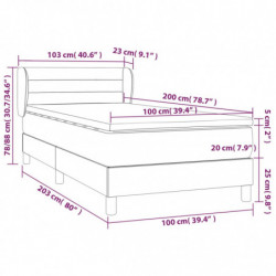 Boxspringbett mit Matratze Creme 100x200 cm Stoff