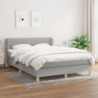 Boxspringbett mit Matratze Hellgrau 140x200 cm Stoff