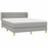 Boxspringbett mit Matratze Hellgrau 140x200 cm Stoff