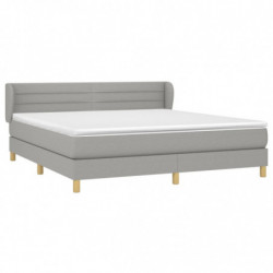 Boxspringbett mit Matratze Hellgrau 180x200 cm Stoff