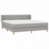 Boxspringbett mit Matratze Hellgrau 180x200 cm Stoff