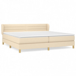 Boxspringbett mit Matratze Creme 200x200 cm Stoff