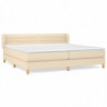 Boxspringbett mit Matratze Creme 200x200 cm Stoff