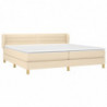 Boxspringbett mit Matratze Creme 200x200 cm Stoff