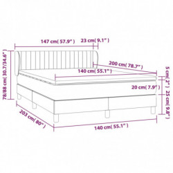 Boxspringbett mit Matratze Hellgrau 140x200 cm Stoff