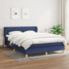 Boxspringbett mit Matratze Blau 140x200 cm Stoff