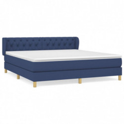 Boxspringbett mit Matratze Blau 160x200 cm Stoff