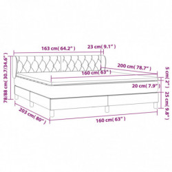 Boxspringbett mit Matratze Blau 160x200 cm Stoff