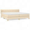 Boxspringbett mit Matratze Creme 200x200 cm Stoff