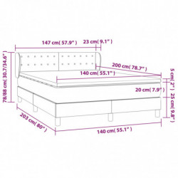 Boxspringbett mit Matratze Hellgrau 140x200 cm Stoff