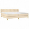 Boxspringbett mit Matratze Creme 200x200 cm Stoff