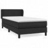 Boxspringbett mit Matratze Schwarz 80x200 cm Kunstleder