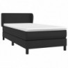 Boxspringbett mit Matratze Schwarz 80x200 cm Kunstleder