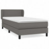 Boxspringbett mit Matratze Grau 80x200 cm Kunstleder